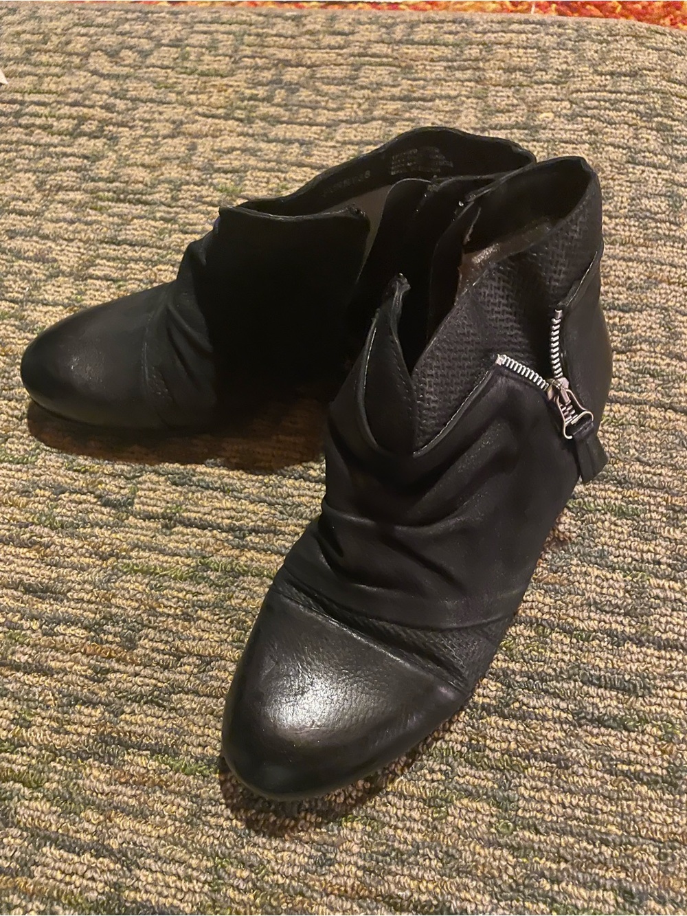 Miz Mooz Leather Zippered Ankle Boots - Sunny; Size: 38